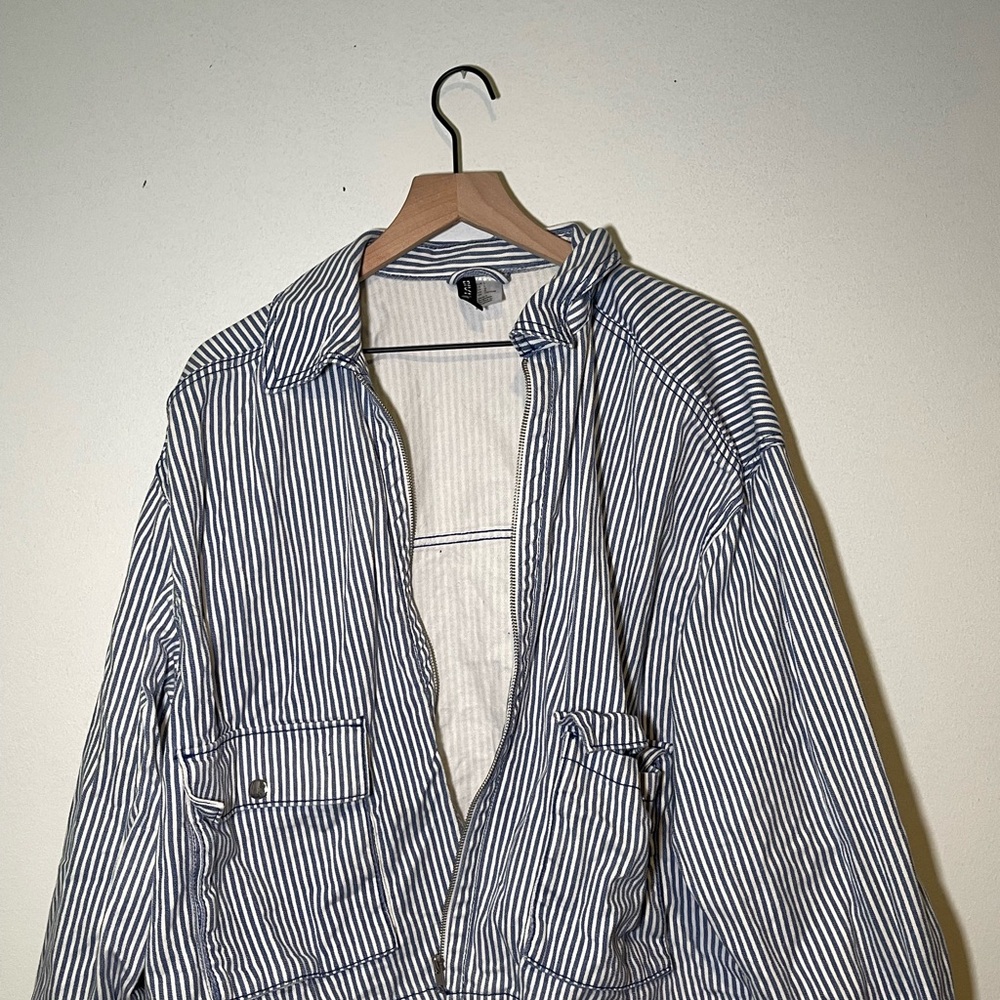 H&M denim striped jacket